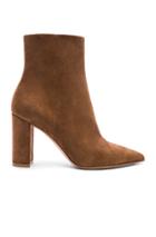 Gianvito Rossi Suede Piper Ankle Boots In Brown