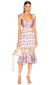Patbo Jute Trim Cutout Midi Dress In Purple