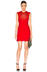 Christopher Kane Heart Motif Dress In Red