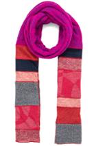 Junya Watanabe Checkered Link Scarf In Purple,pink,red,stripes
