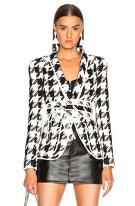 Pierre Balmain Houndstooth Jacket In Black,white,checkered & Plaid