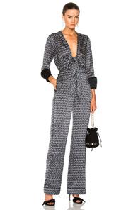Johanna Ortiz Route 66 Silk Satin Jumpsuit In Blue