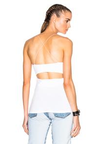 T By Alexander Wang Modal Spandex Strappy Cami Tank In White