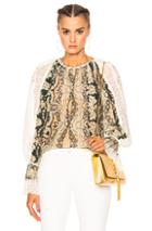 Etro Printed Voluminous Blouse In Floral,green