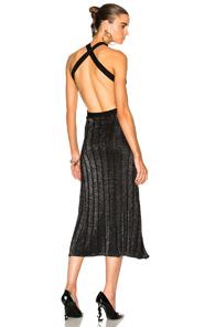 Cushnie Et Ochs Knit Dress With Crisscross Straps In Black,metallics
