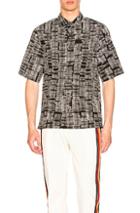 Wales Bonner Creased Short Sleeve Shirt In Abstract,black
