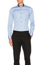 Lanvin Signature Ribbon Collar Shirt In Blue