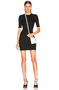 Enza Costa Seamed Mini Dress In Black