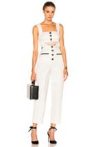 Self-portrait Button Cut-out Jumpsuit In White