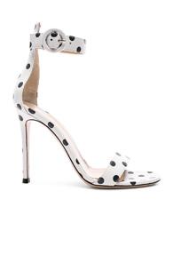 Gianvito Rossi Polka Dot Leather Portofino Sandals In White,polka Dots