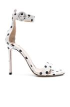 Gianvito Rossi Polka Dot Leather Portofino Sandals In White,polka Dots