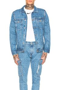 1017 Alyx 9sm Logo Check Denim Jacket In Denim Light