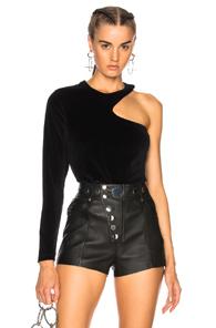 T By Alexander Wang Asymmetric Cutout Top In Black