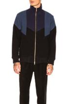Aime Leon Dore Nubby Wool Panel Track Jacket In Black,blue