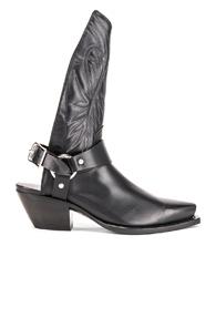 R13 Tall Half Harness Cowboy Boot In Black