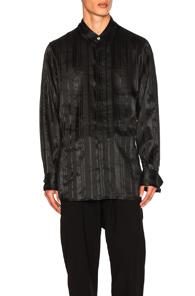 Ann Demeulemeester Tie Back Shirt In Black,stripes