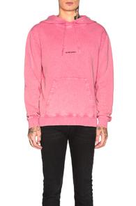 Saint Laurent Logo Hoodie In Pink
