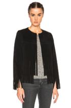 Theperfext Ryder Classic Thin Fringe Jacket In Black