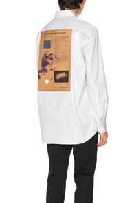 Raf Simons Plastic Pocket Shirt In Green,plaid,white