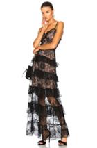 Nicholas Rosie Lace Tiered Gown In Black