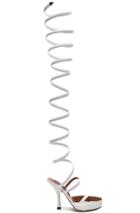 Y Project Long Leather Spiral Sandals In White