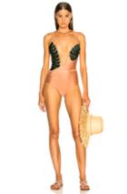 Adriana Degreas Tropical Chic Swimsuit With Tulle In Green,pink