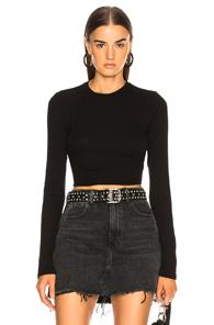 Cotton Citizen Venice Long Sleeve Crop Tee In Black