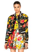 Fausto Puglisi Leather Jacket In Black,floral