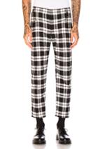 Haider Ackermann Herringbone Trousers In White,black,checkered & Plaid