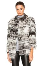 Yves Salomon Fox Fur Jersey Jacket In Gray,abstract