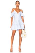 Nicholas Astrid Stripe Ruffle Dress In Blue,stripes,white