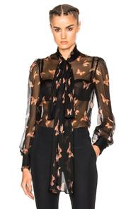Alexander Mcqueen Blouse In Blue,abstract