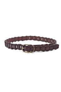 Saint Laurent Oval Belt In Brown