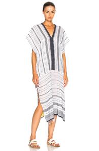 Lemlem Saba Caftan In White,black,stripes