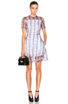 Carven Organza Floral Mini Dress In Purple,white,floral