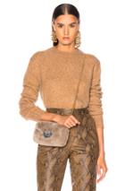 Helmut Lang Brushed Crew Neck Sweater In Brown,neutral