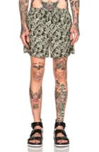 Acne Studios Perry Print Swim Trunks In Green,abstract