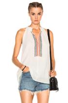 Apiece Apart Embroidered Asientos Sweep Top In White