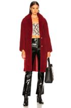 Yves Salomon Merinos Lamb Coat In Red