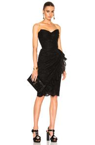Dolce & Gabbana Strapless Macrame Dress In Black