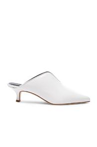Tibi Dana Leather Mules In White