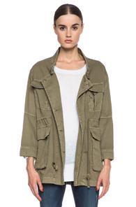 Current/elliott The Military Cotton Parka In Green