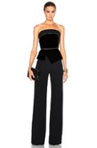 Roland Mouret Lyon Velvet Embroidered Tulle Jumpsuit In Black