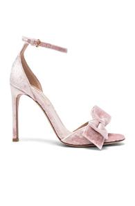Valentino Velvet Bow Heels In Pink