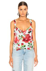 Icons Ruffle Teddy Cami In Blue,floral