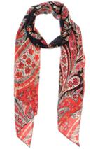 Isabel Marant Etoile Fay Flower Foulard Scarf In Black,red