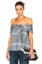 Suno Ring Tie Blouse In Blue,checkered & Plaid
