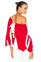 Monse Off The Shoulder Sweater In Red,white