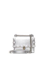 Fendi Embellished Kan L Shoulder Bag In Metallics