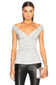 Norma Kamali Tara Top In Gray,metallics